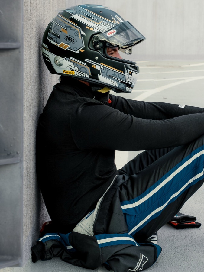 Randy Kinne in his race suit, trackside